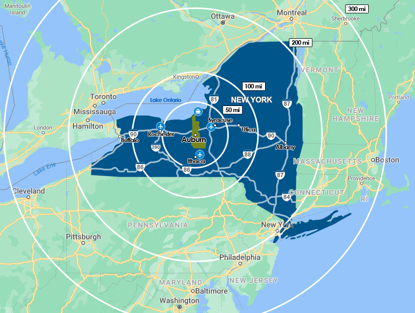 Market access map of Auburn